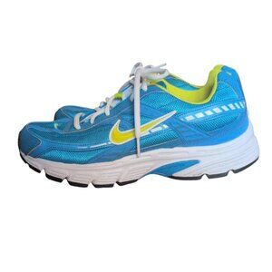 Nike Sneakers Initiator White Blue Neon Running Training Lace Up Shoes with Logo